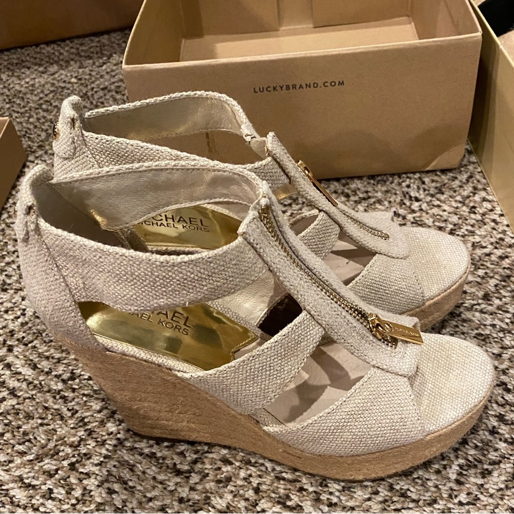 Michael Kors. Tan Wedge. Size 6.5